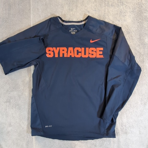 Nike Syracuse Orange Fourth Down Dri-FIT Pullover Wind Jacket, Navy Blue - Picture 1 of 10